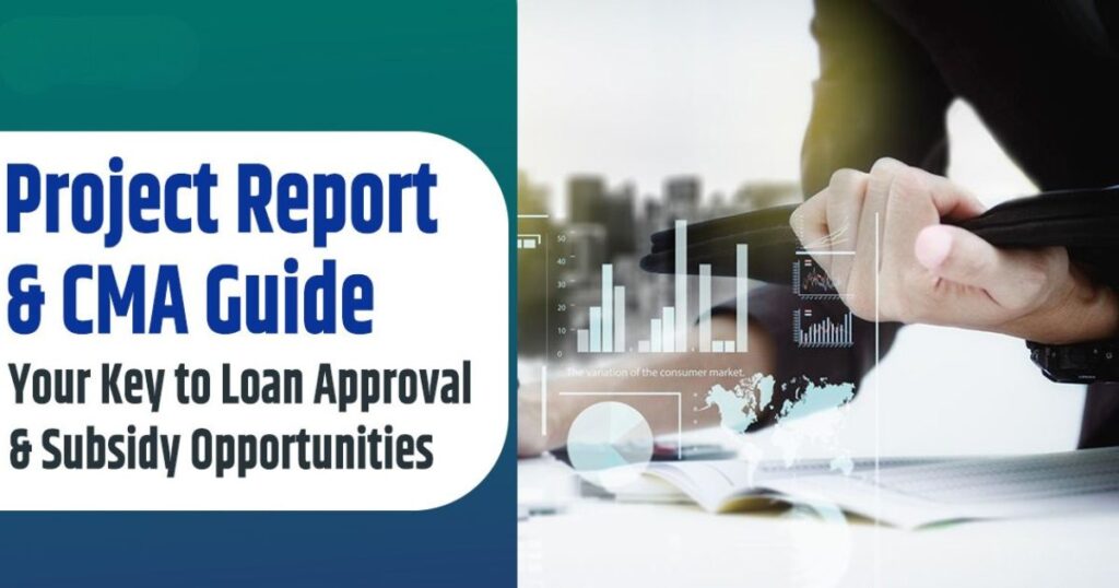 What are the key components of a CMA report for a bank project report?