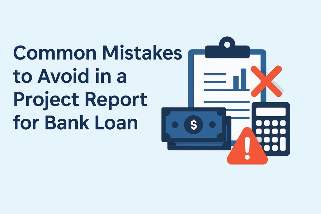 What are common mistakes to avoid when drafting a bank project report?