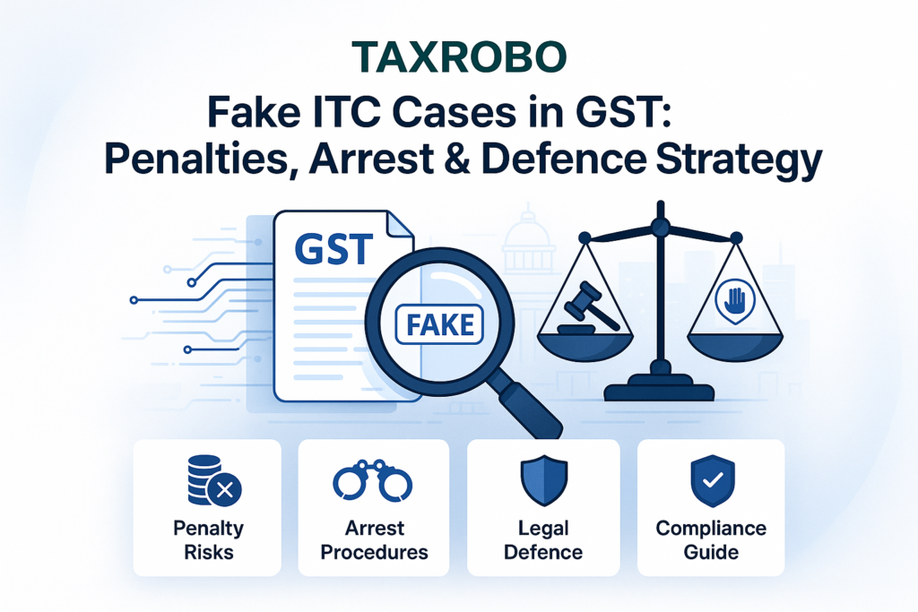 Fake ITC Cases in GST – Penalty, Arrest & Defence Strategy