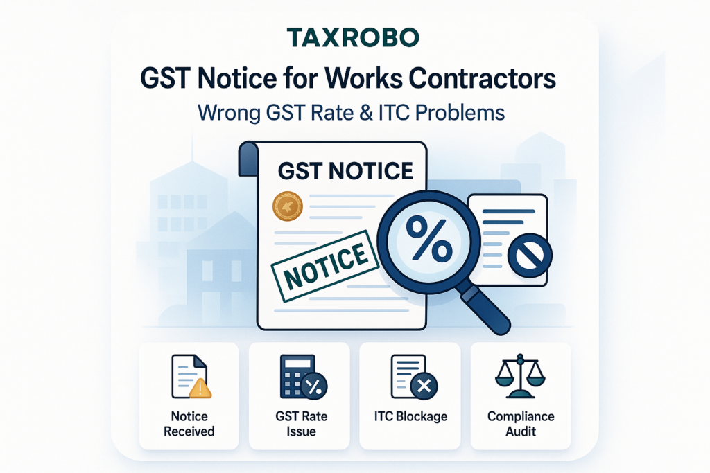 GST Notice for Works Contractors – Wrong GST Rate & ITC Problems