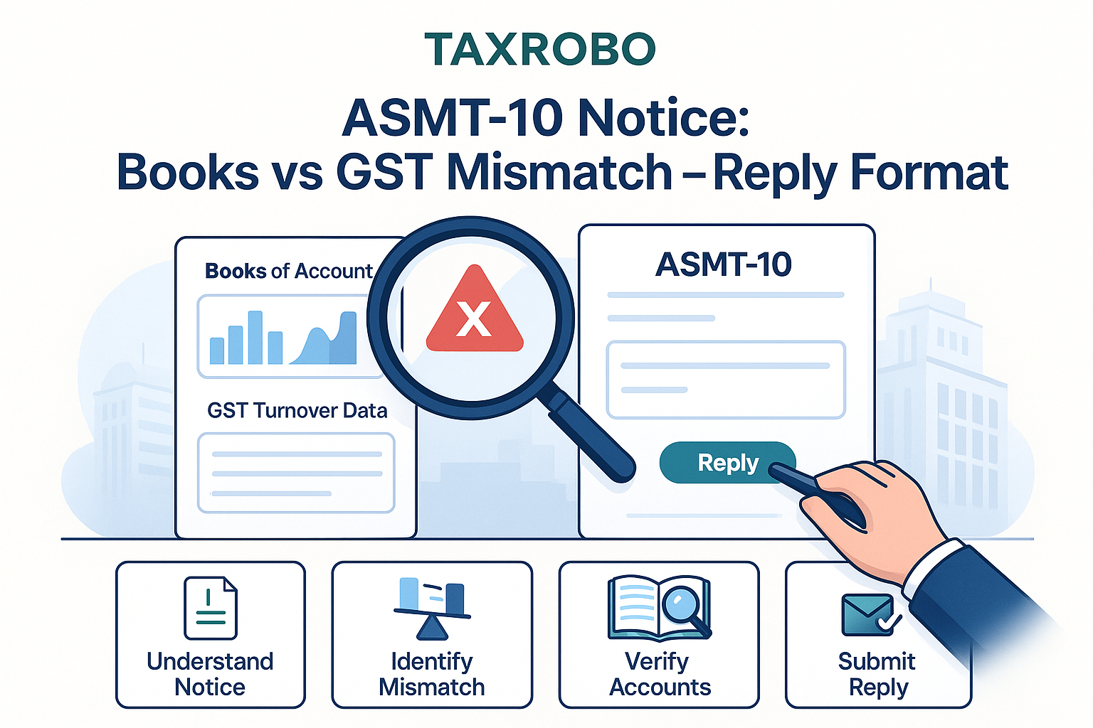 ASMT-10 Notice for Books of Accounts vs GST Turnover Mismatch – Reply Format