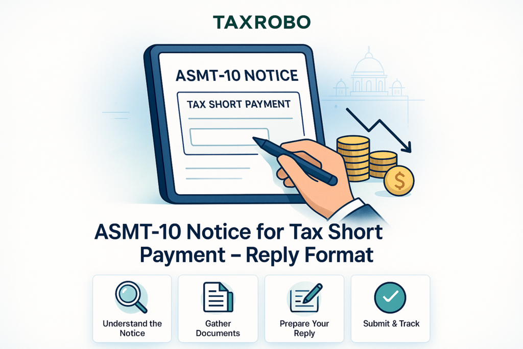 ASMT-10 Notice for Tax Short Payment – Reply Format
