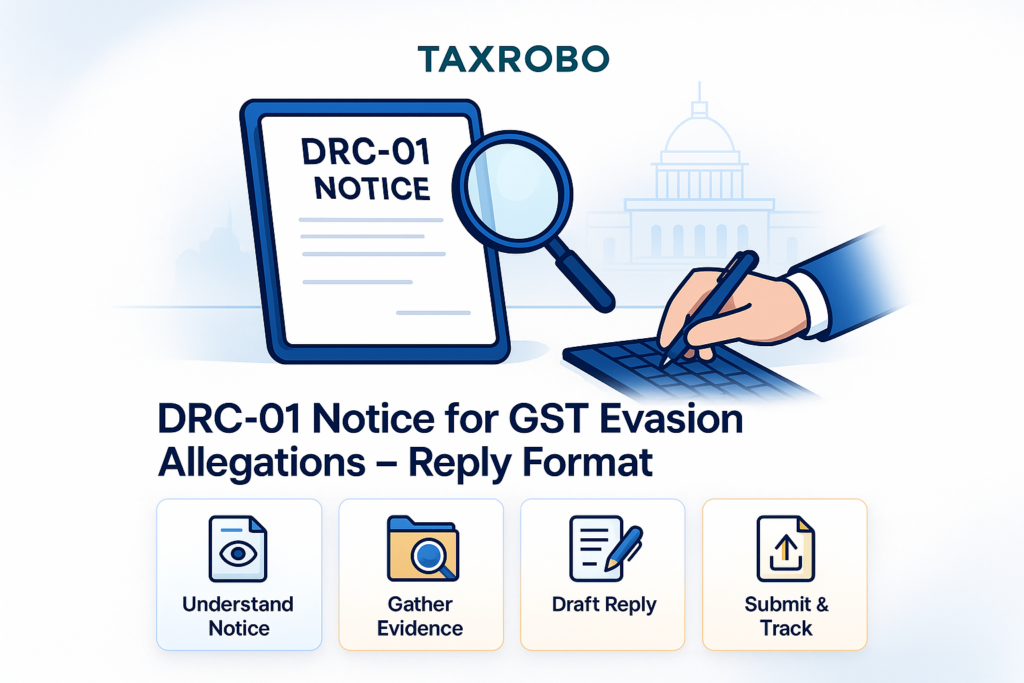 DRC-01 Notice for GST Evasion Allegations – Reply Format