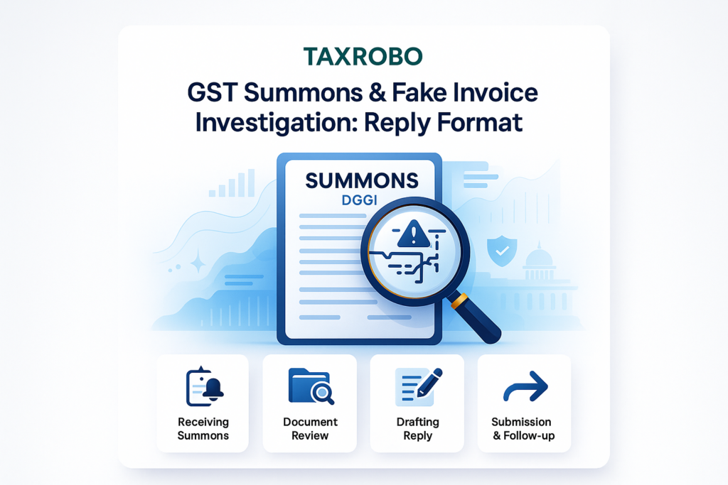 GST Summons from DGGI for Fake Invoice Investigation – Reply Format