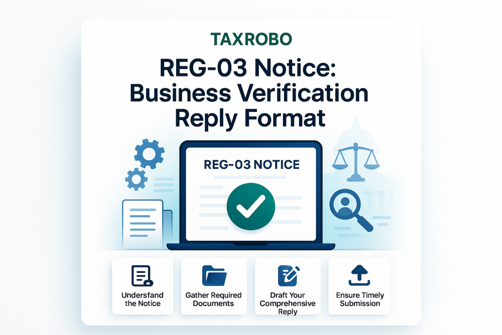 REG-03 Notice for Constitution of Business Verification – Reply Format