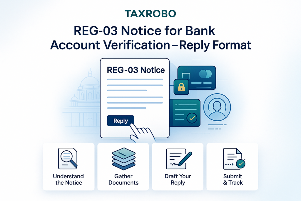 REG-03 Notice for Bank Account Verification – Reply Format