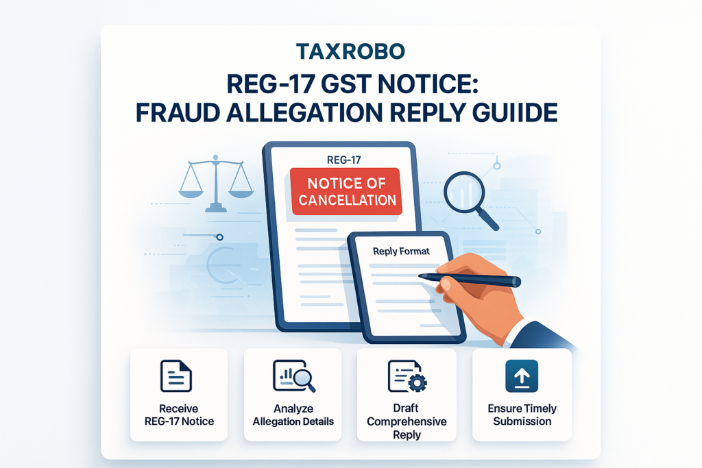 REG-17 GST Cancellation Notice for Fraudulent Registration Allegation – Reply Format
