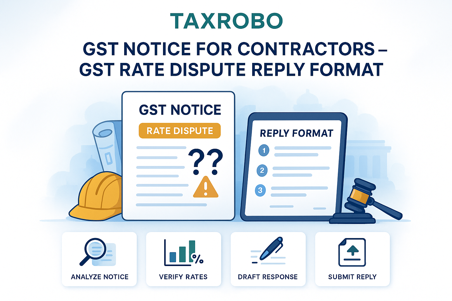 GST Notice for Contractors – GST Rate Dispute Reply Format