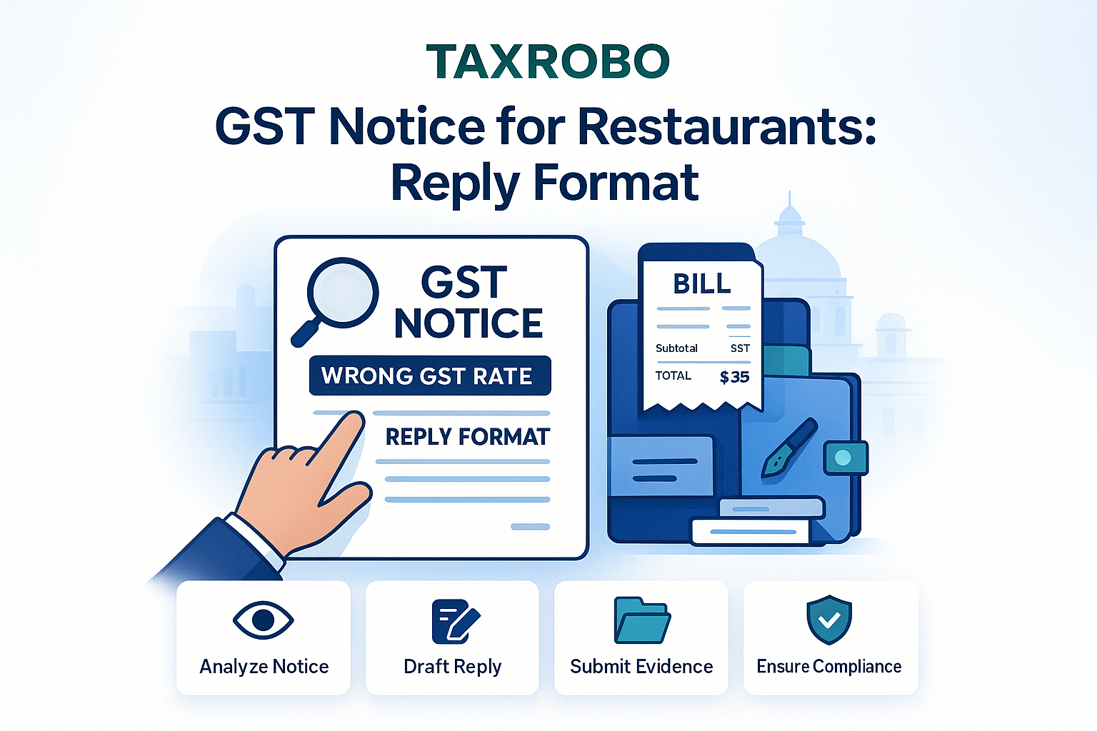 GST Notice for Restaurants – Wrong GST Rate Reply Format