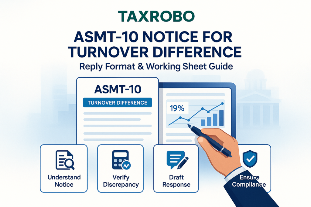 ASMT-10 Notice for Turnover Difference – Reply Format with Working Sheet