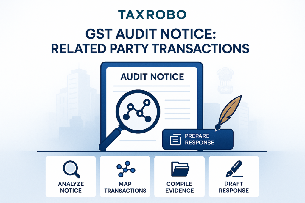 GST Audit Notice for Related Party Transactions – Reply Format
