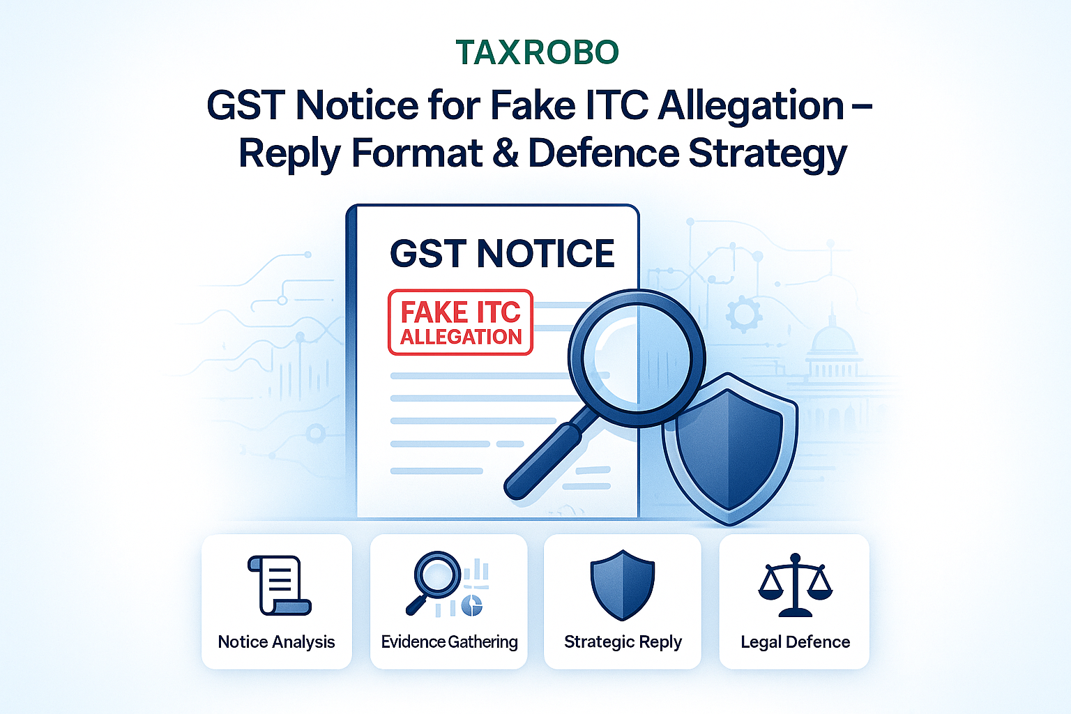 GST Notice for Fake ITC Allegation – Reply Format & Defence Strategy