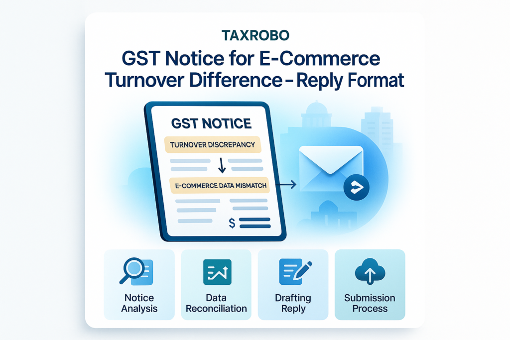 GST Notice for E-Commerce Turnover Difference – Reply Format