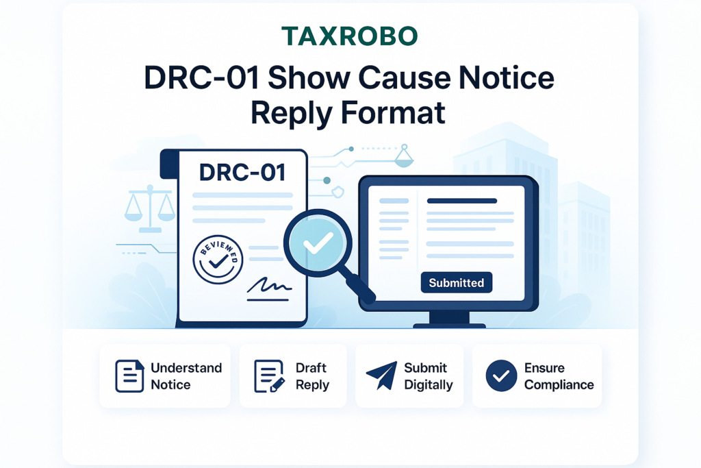 DRC-01 Show Cause Notice under GST – Complete Reply Format