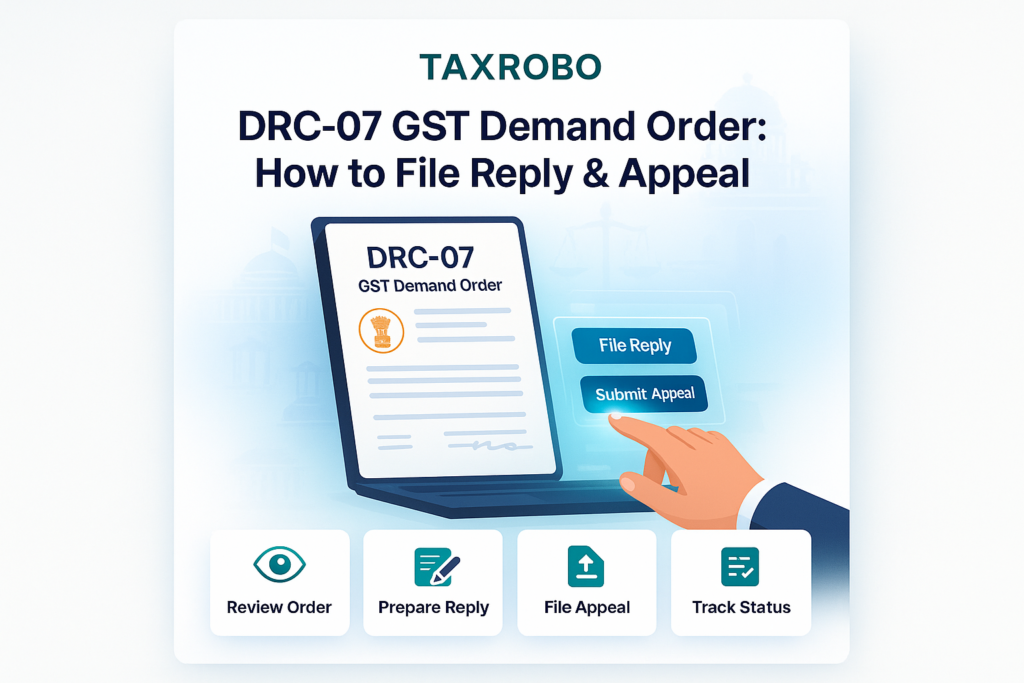 DRC-07 GST Demand Order – How to File Reply & Appeal