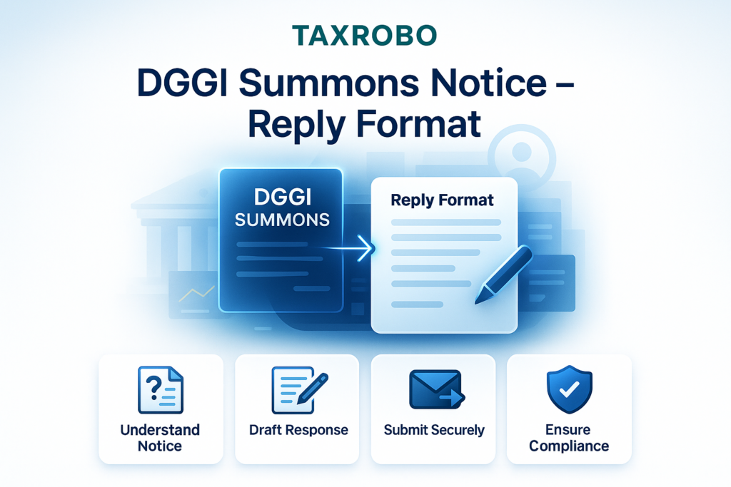 DGGI Summons Notice – Reply Format